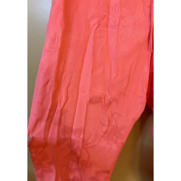 Jamaica Bay Coral Tone on Tone Floral Silk Blend Pants Petite Size XL - Picture 4 of 9